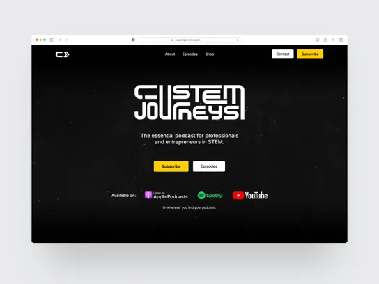 Homepage hero thumbnail for the cuSTEM Journeys website