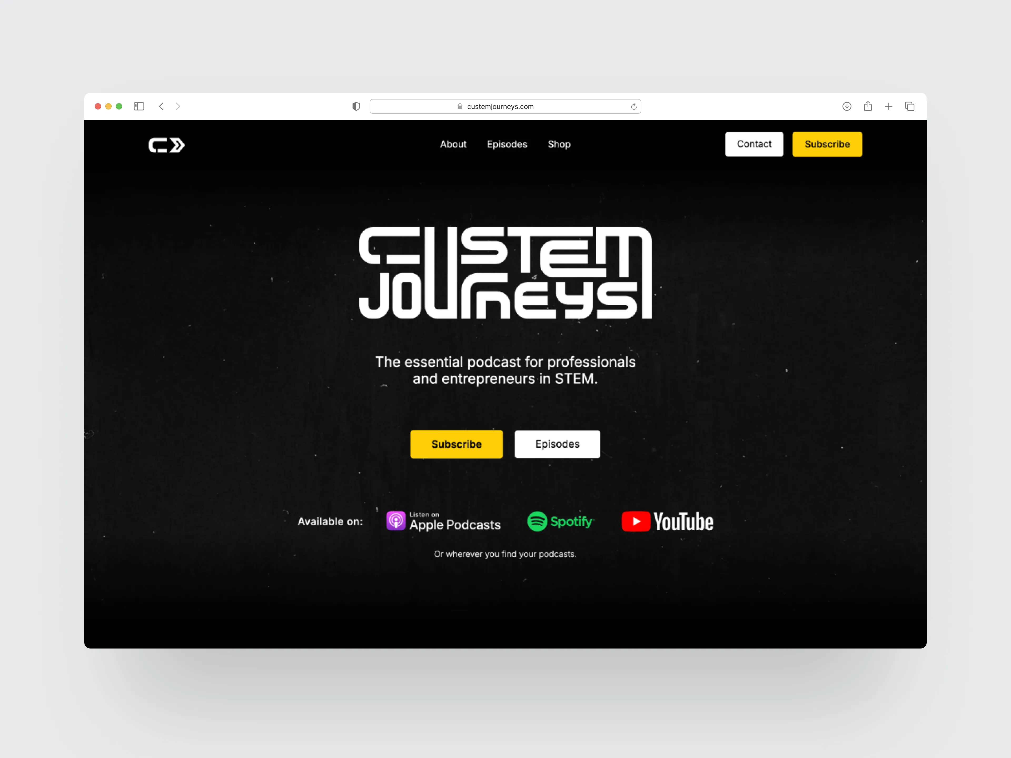 Homepage hero thumbnail for the cuSTEM Journeys website