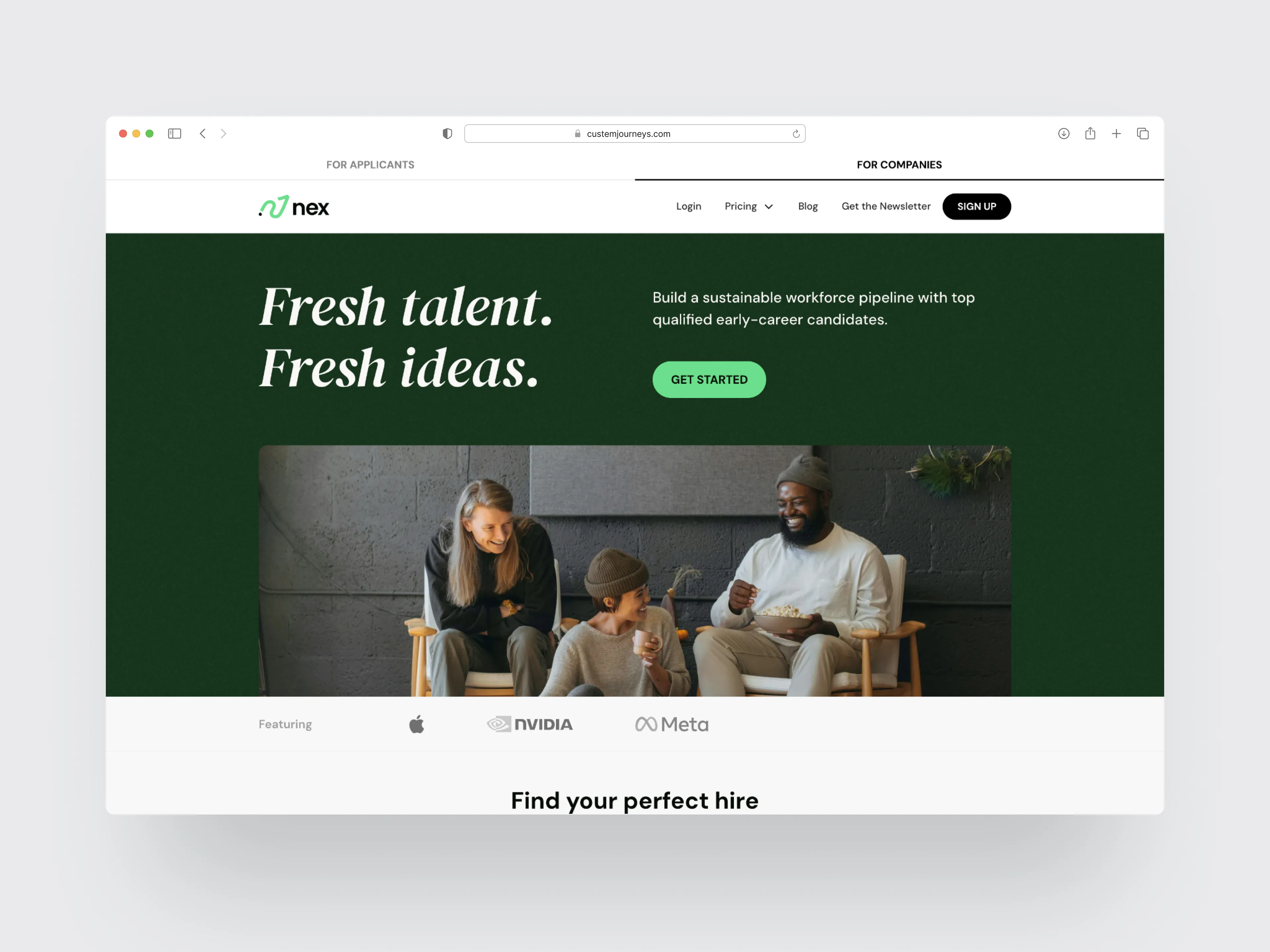 Homepage hero thumbnail for the NoExperienceJobs.io website.